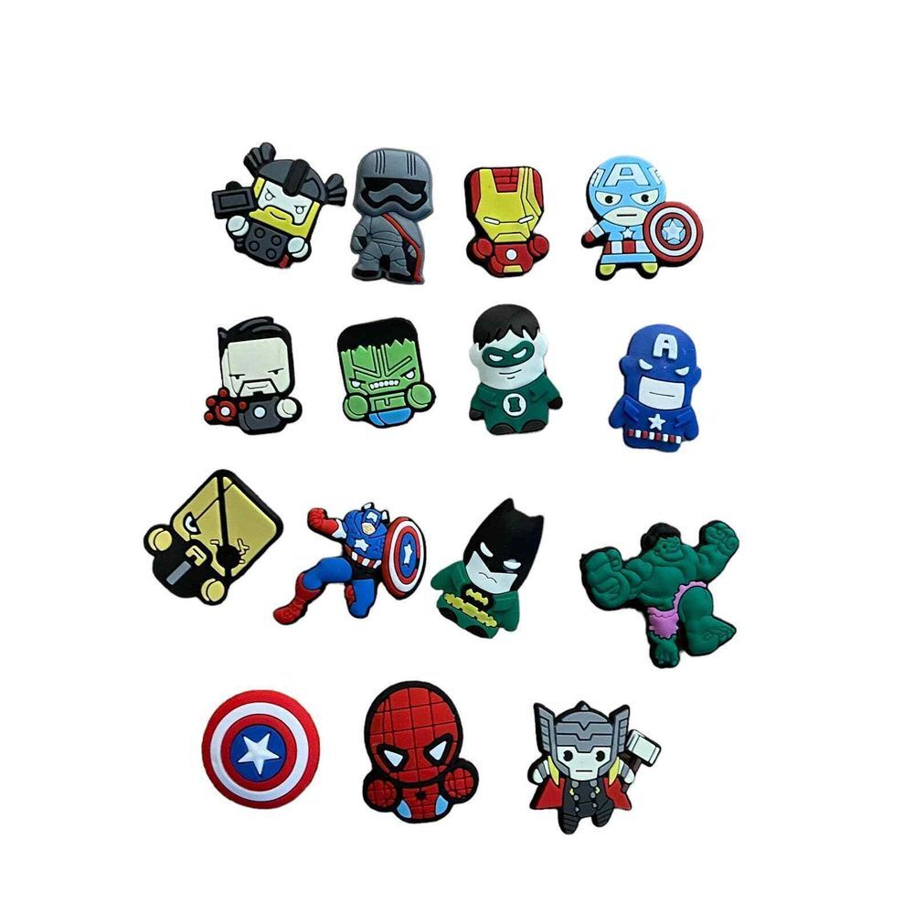 Super‎ Hero Shoes Charms lot of 16 Marvel for Clogs Shoes NEW